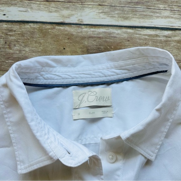 J. Crew Slim Fit Puff Sleeve White Shirt Sz 12 Cotton - Picture 4 of 7